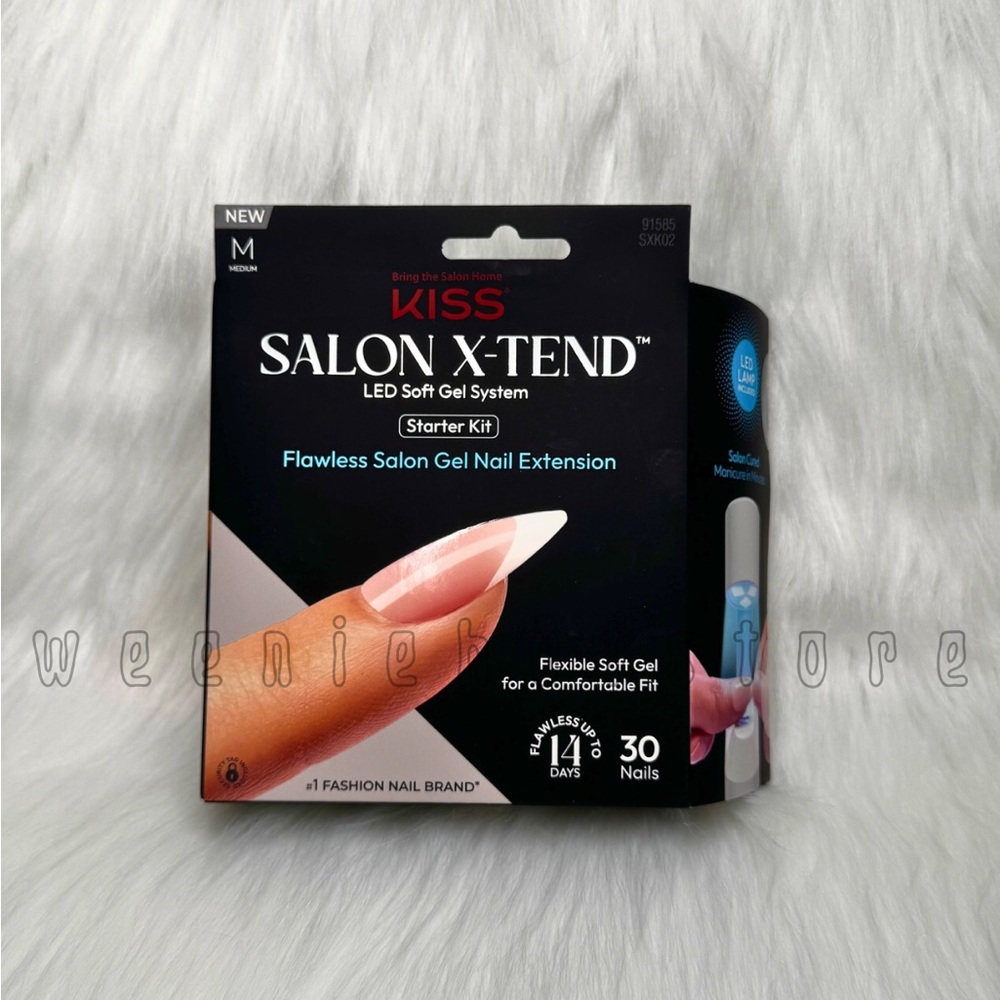 Kiss Salon X-Tend Gel Nail Starter Kit Medium White French NEW BNIB